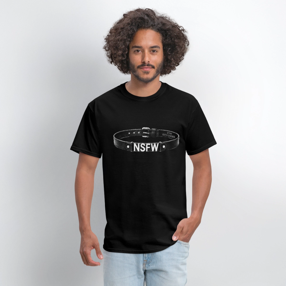 NSFW KITTY LEATHER CHOCKER SHIRT - black