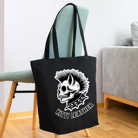 Punk Kitty Cotton Tote - black