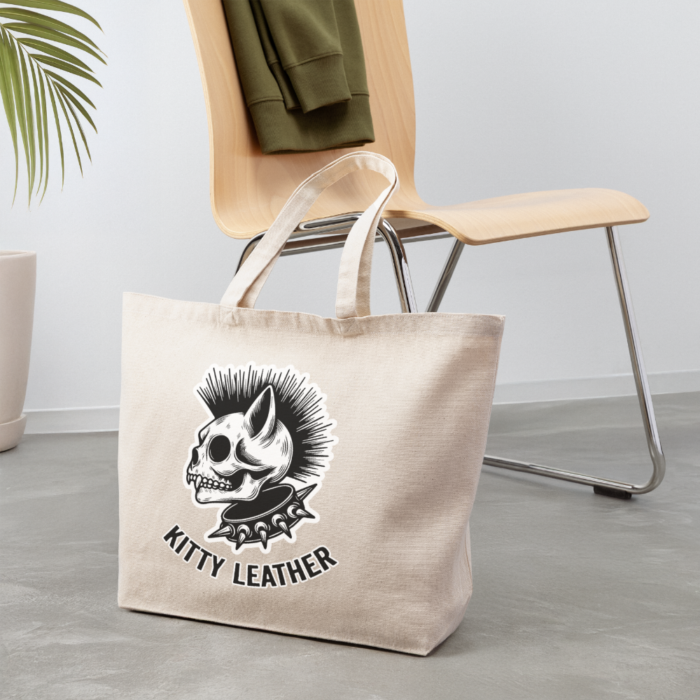 Punk Kitty Cotton Tote - natural