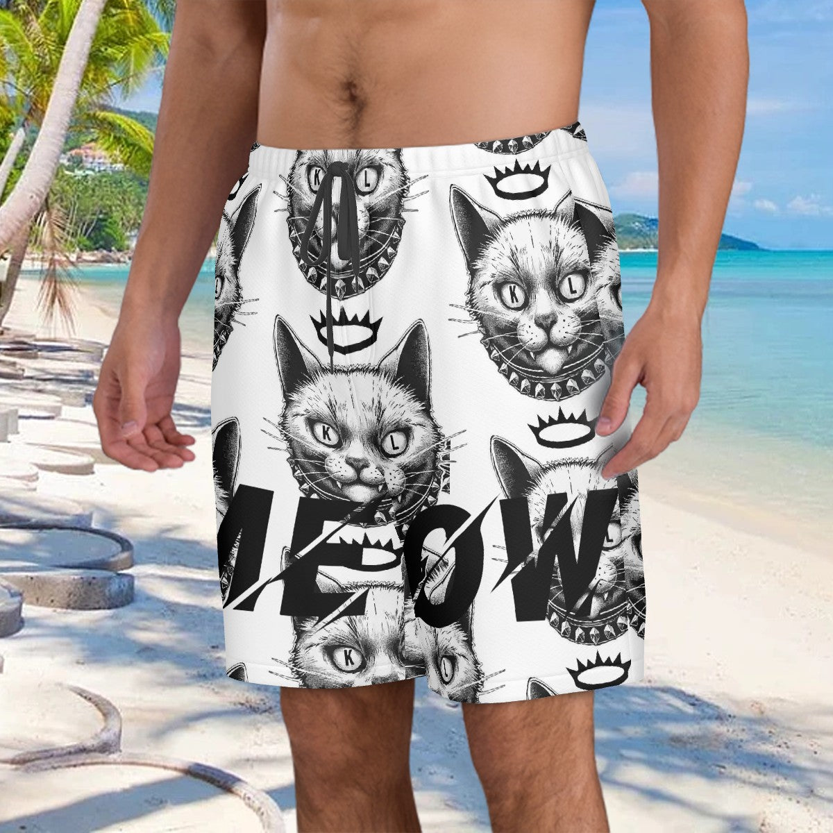 Kitty Leather Swim Trunks | Logo Swimwear | Kitty Leather