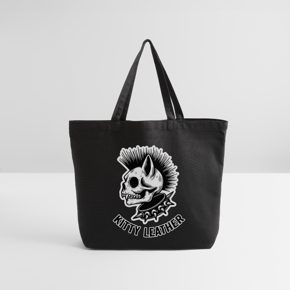 Punk Kitty Cotton Tote - black