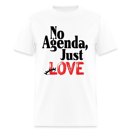 No Agenda T-Shirt -  Love (Special Edition) - white