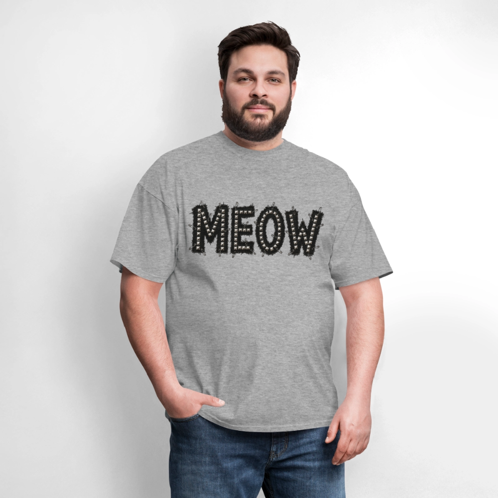 Meow Stud T-Shirt | Kitty Leather - heather gray