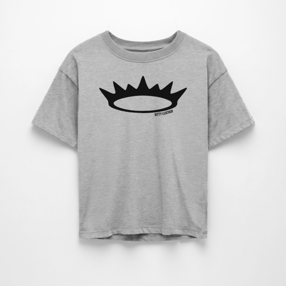 Kitty Leather Box Fit Unisex T-Shirt | Premium Crown Logo Shirt | Kitty Leather - heather gray