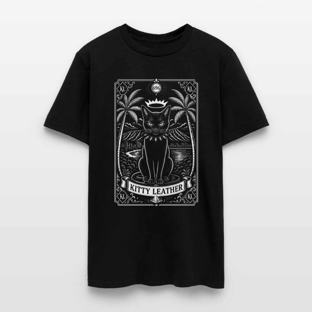 Tarot Card Black Cat | Kitty Leather T-shirt | Kitty Leather - black