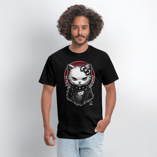 Kitty Leather | Konnichiwa Kitty | T-shirt - black