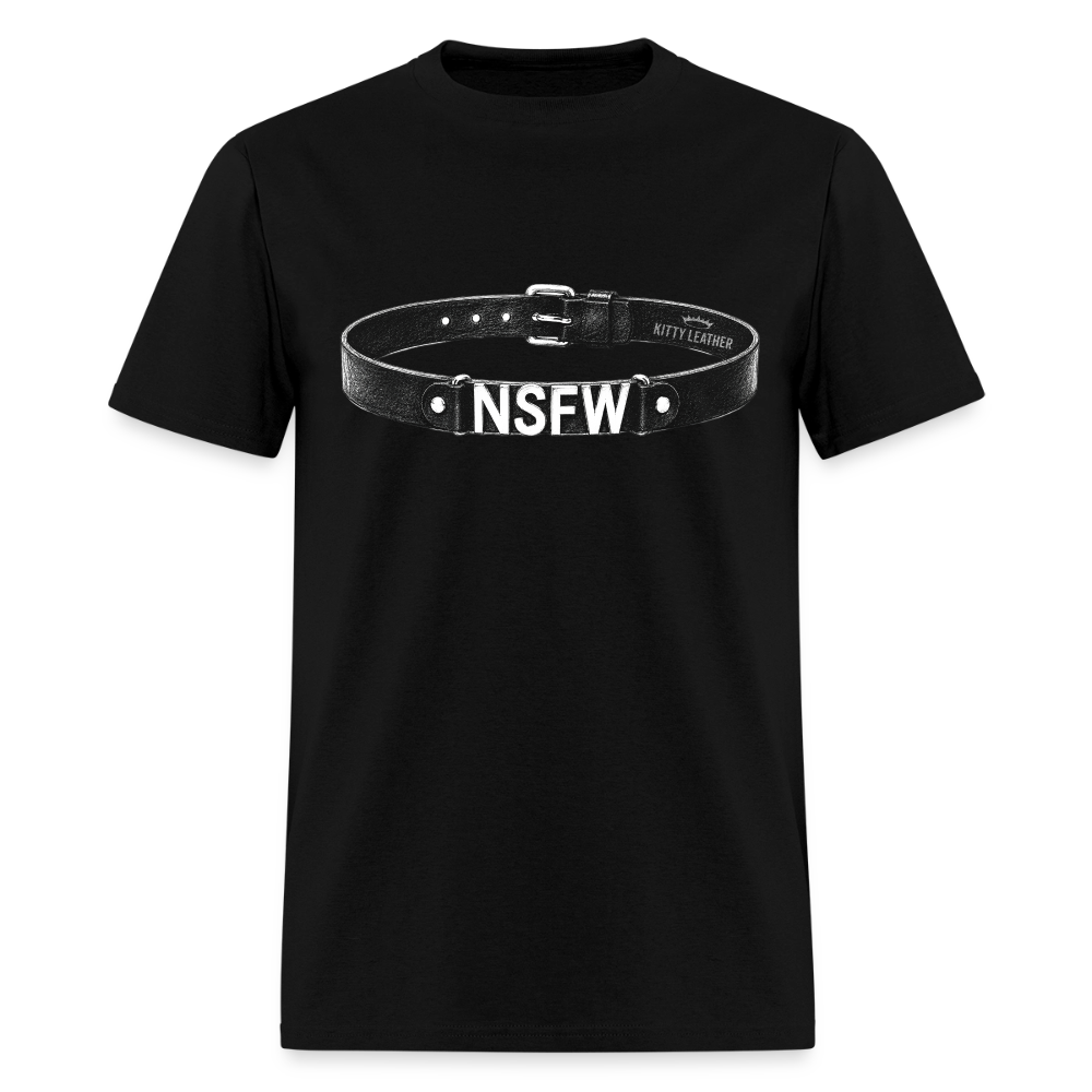 NSFW KITTY LEATHER CHOCKER SHIRT - black
