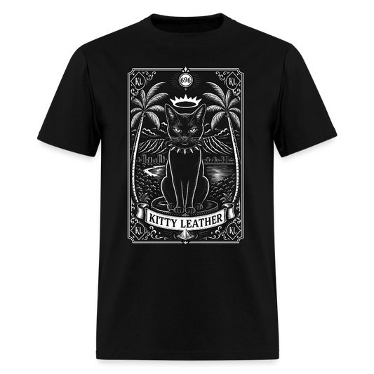 Tarot Card Black Cat | Kitty Leather T-shirt | Kitty Leather - black