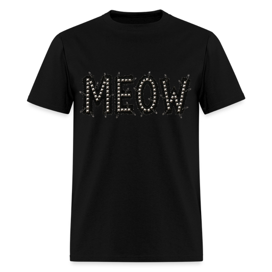 Meow Stud T-Shirt | Kitty Leather - black