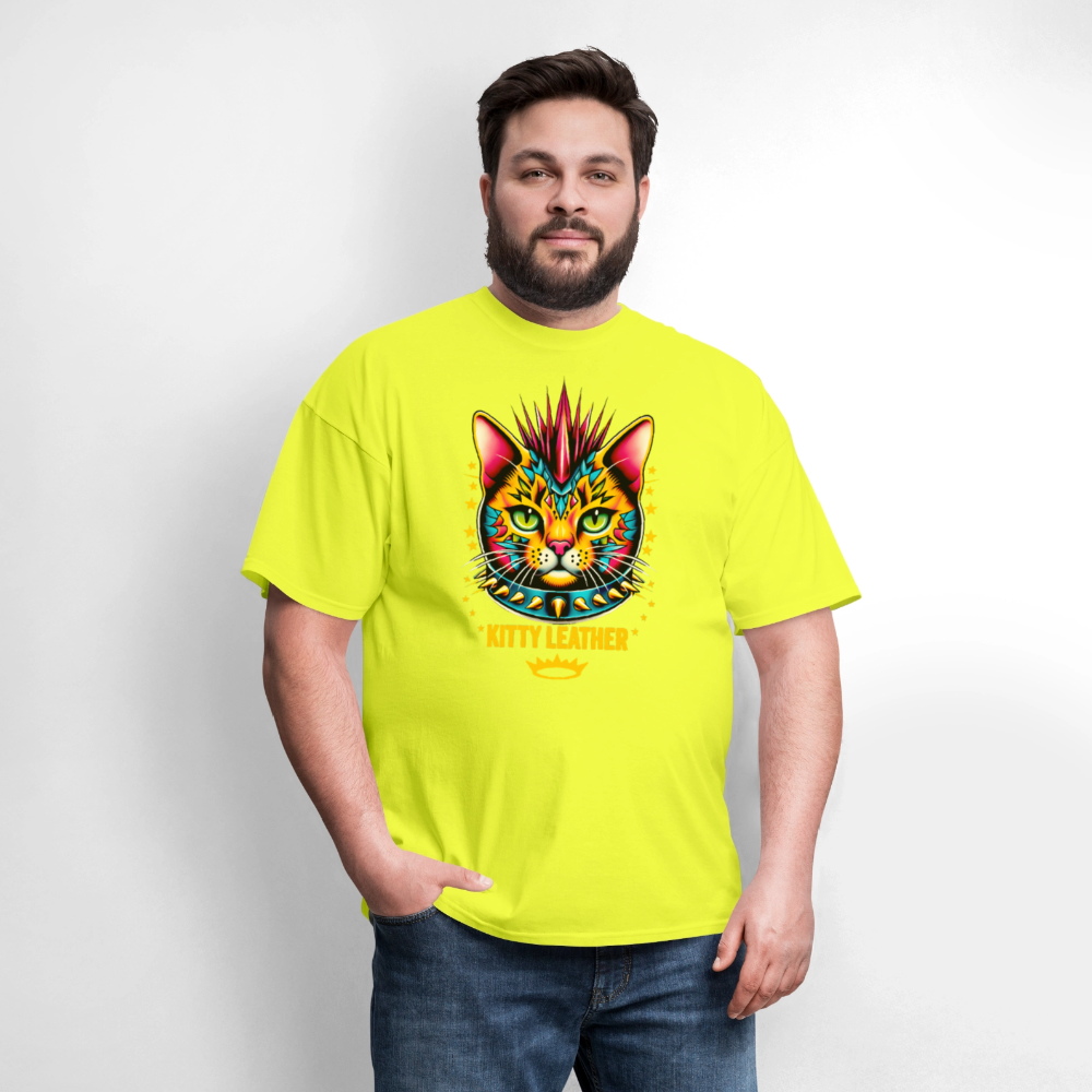 Orange Kitty T-Shirt - safety green