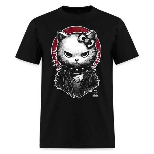 Kitty Leather | Konnichiwa Kitty | T-shirt - black