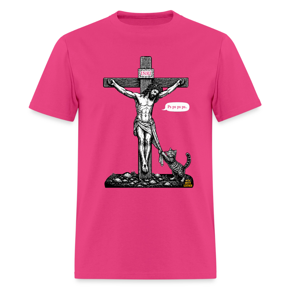 Ps ps ps - Kitty Leather T-Shirt - fuchsia
