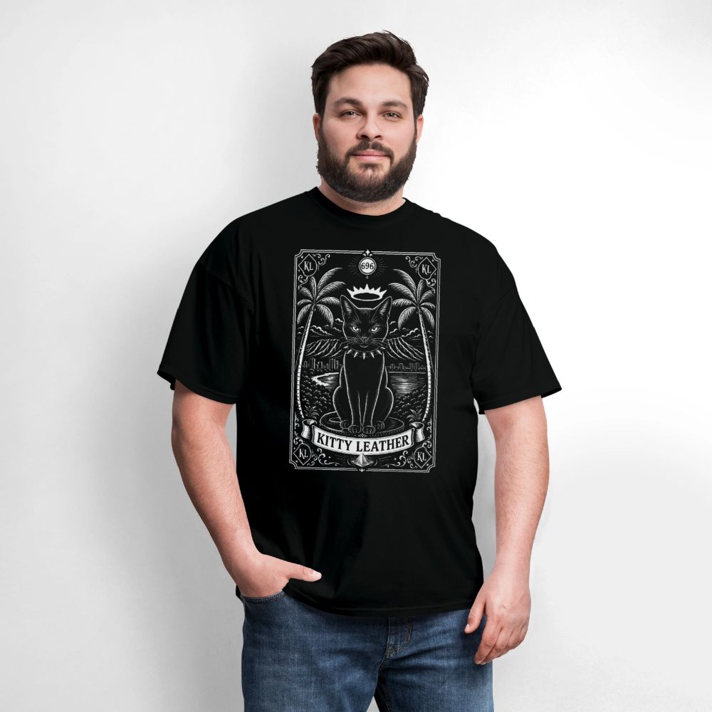 Tarot Card Black Cat | Kitty Leather T-shirt | Kitty Leather - black