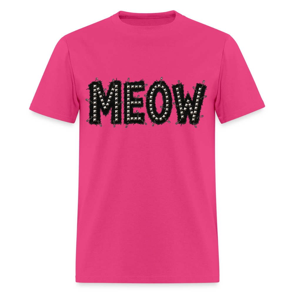 Meow Stud T-Shirt | Kitty Leather - fuchsia