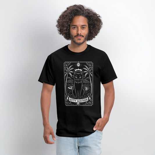 Tarot Card Black Cat | Kitty Leather T-shirt | Kitty Leather - black