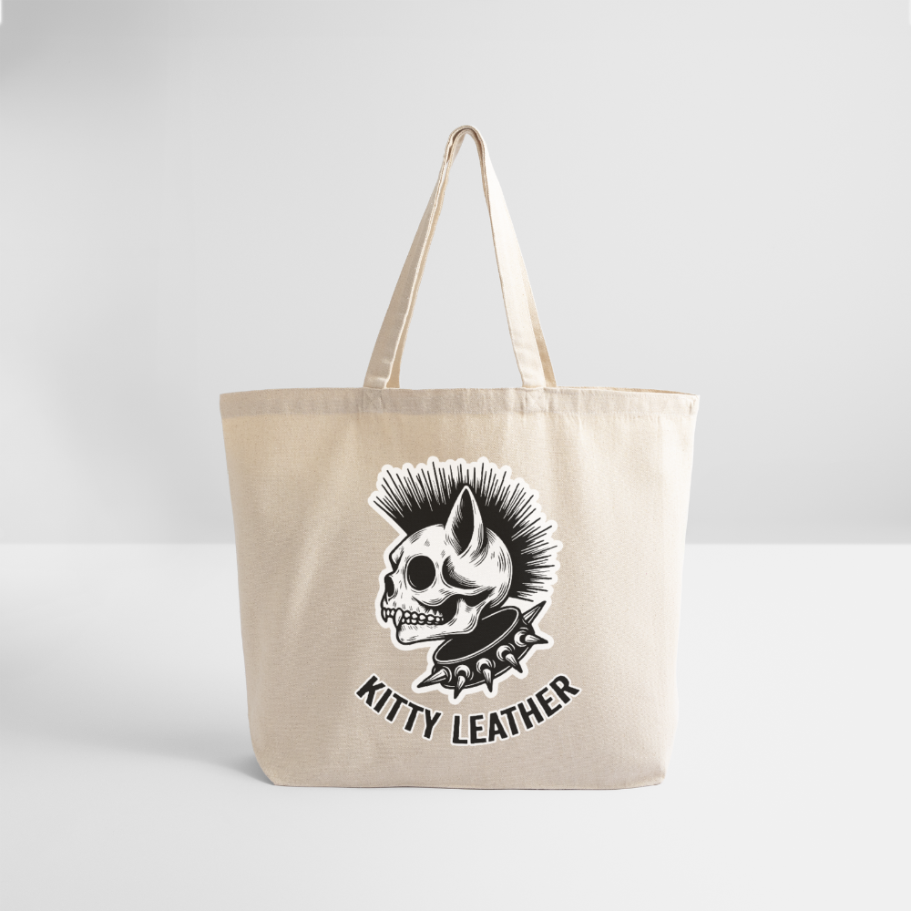 Punk Kitty Cotton Tote - natural