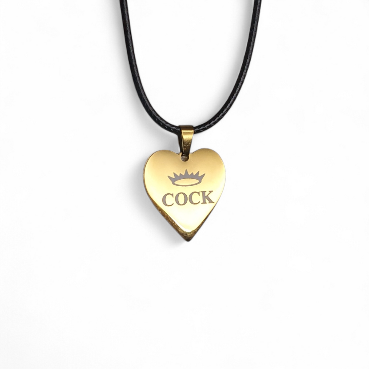 Gold Tone Heart Pendants - Stainless Steel  | Kitty Leather