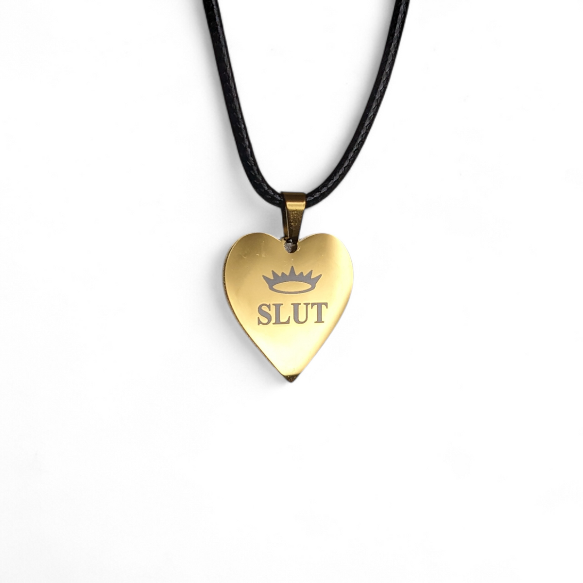 Gold Tone Heart Pendants - Stainless Steel  | Kitty Leather