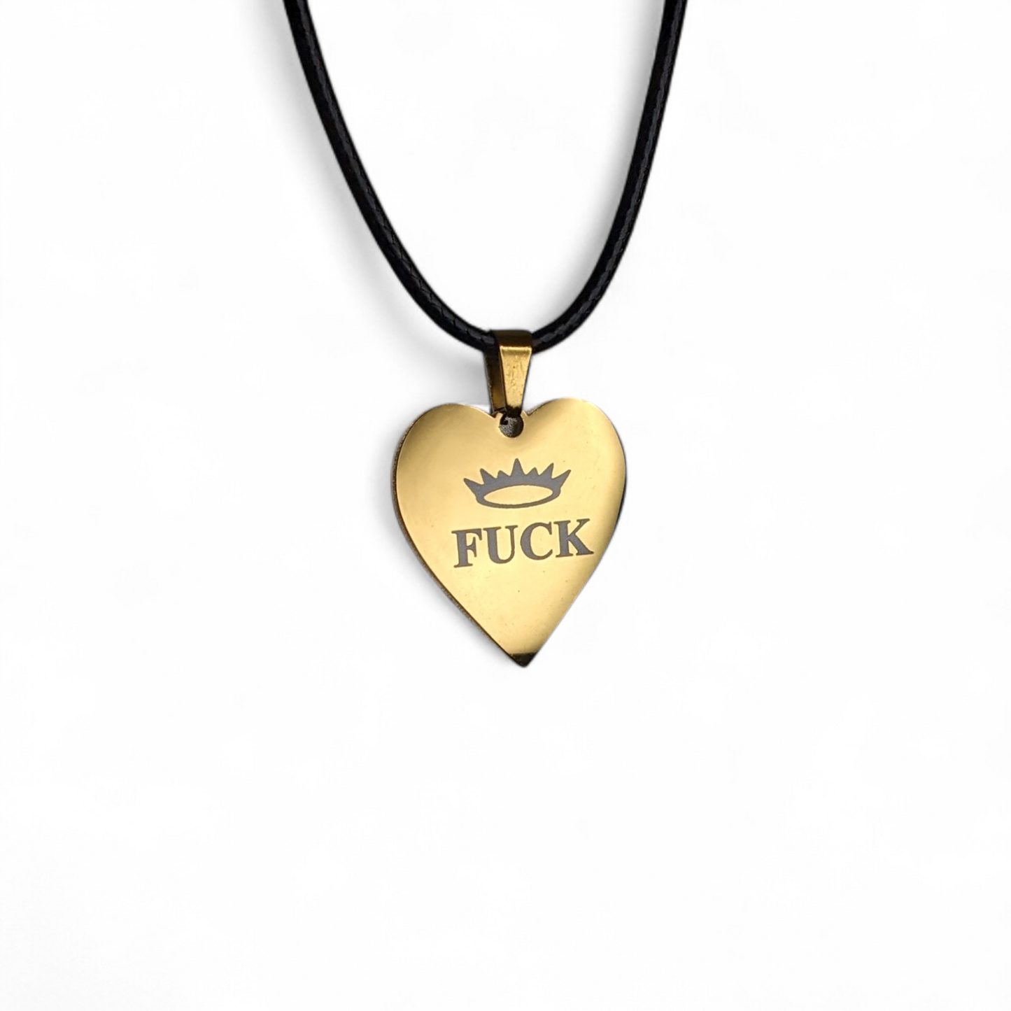 Gold Tone Heart Pendants - Stainless Steel  | Kitty Leather