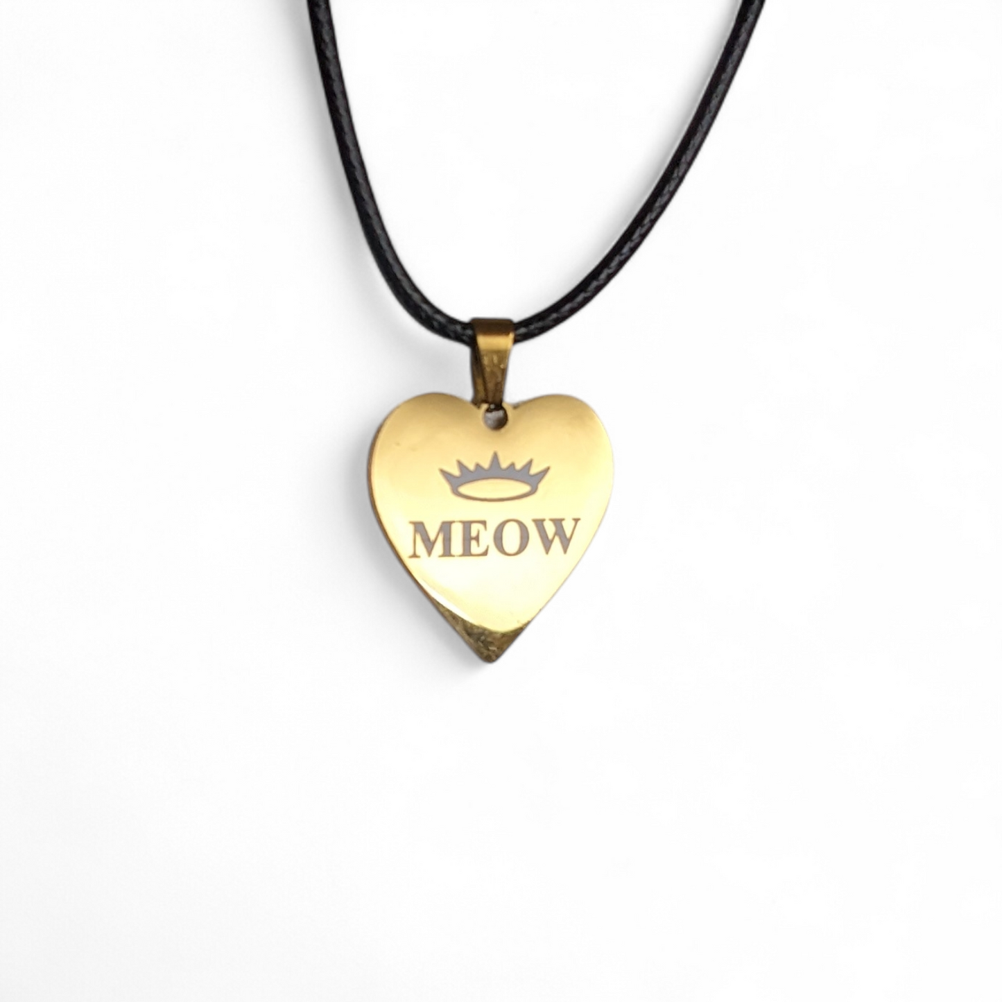Gold Tone Heart Pendants - Stainless Steel  | Kitty Leather