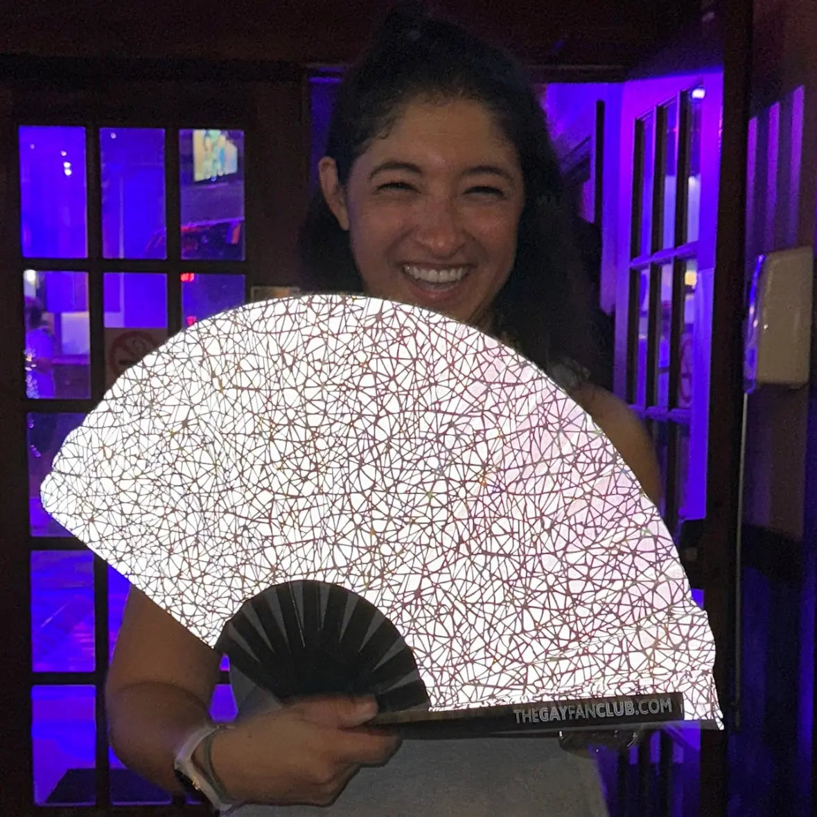 Discoteca Metallic Reflective Hand Fan