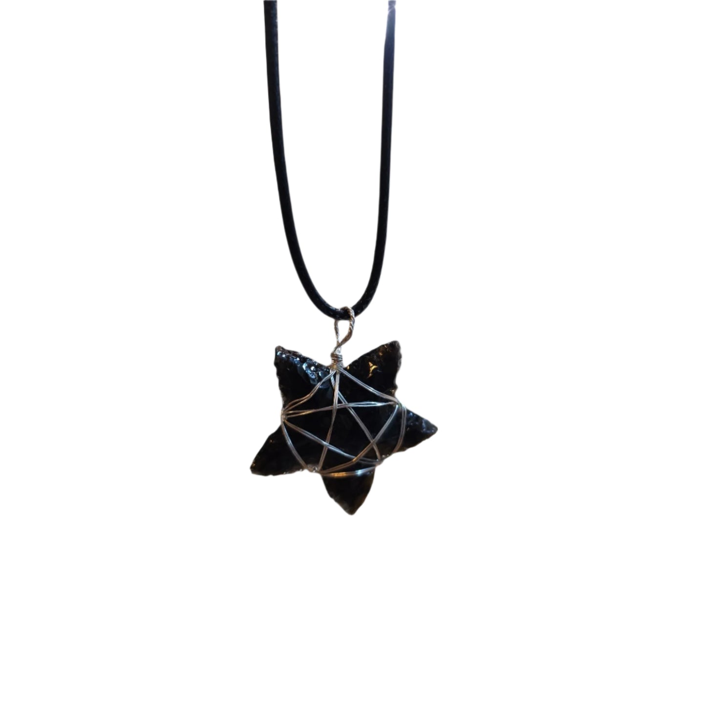 Pentagram Obsidian Star Pendant