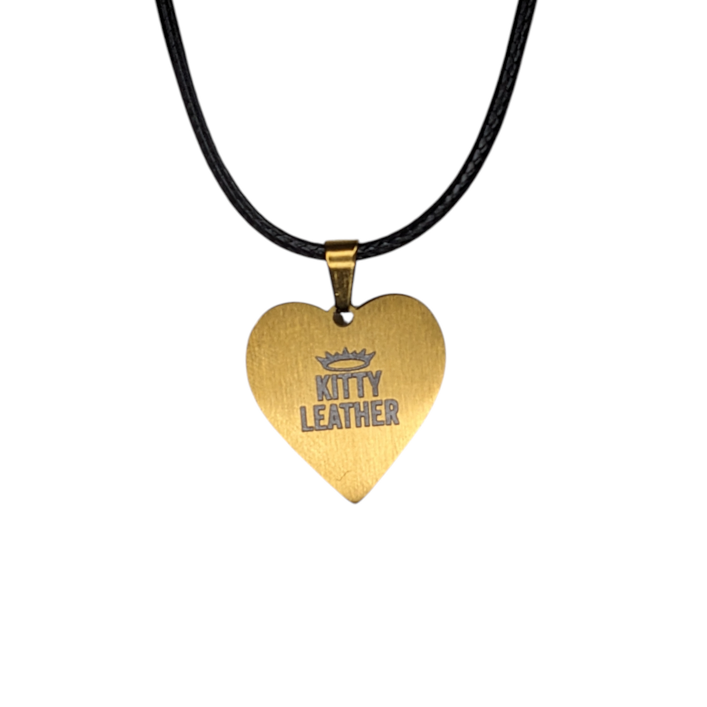 Gold Tone Heart Pendants - Stainless Steel  | Kitty Leather