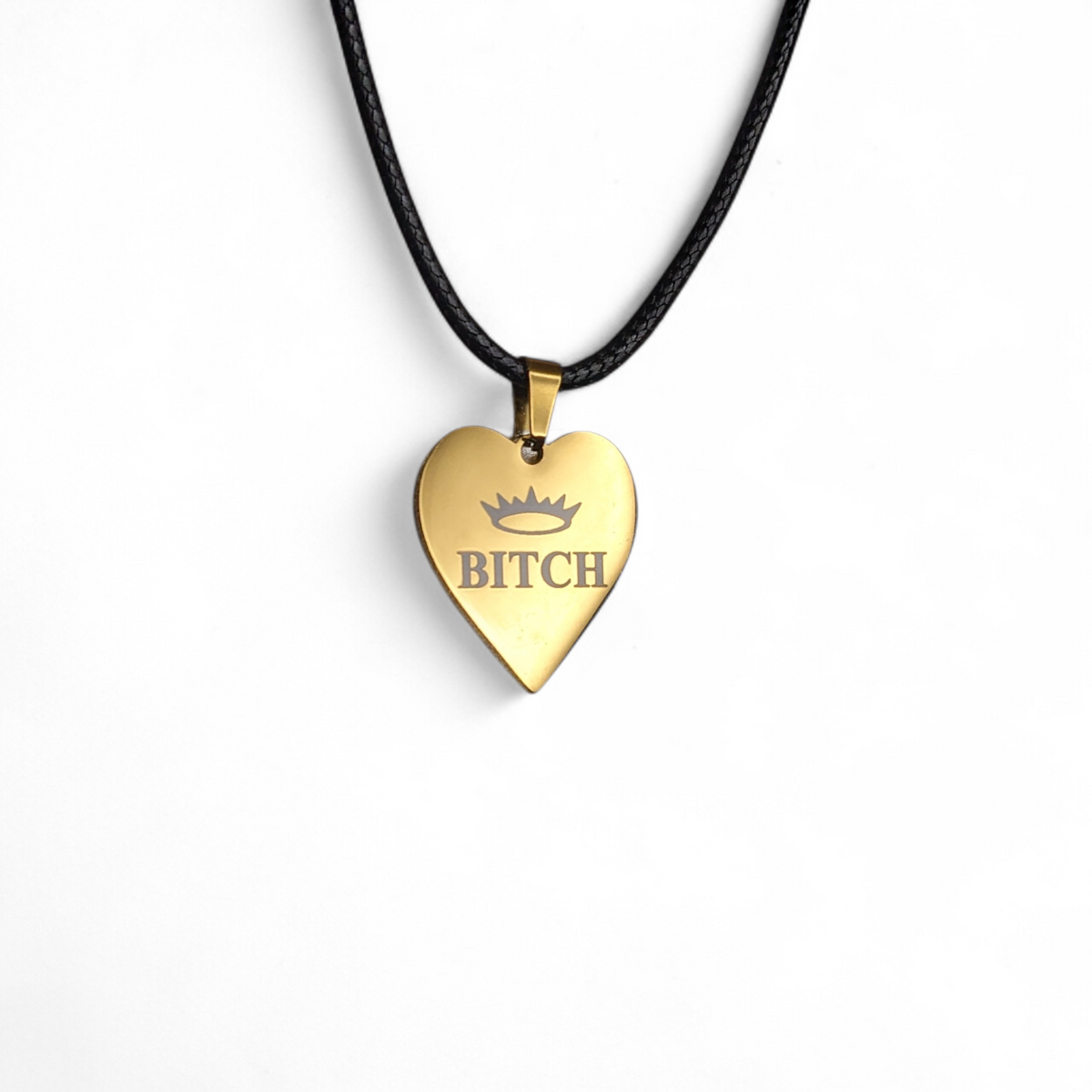 Gold Tone Heart Pendants - Stainless Steel  | Kitty Leather