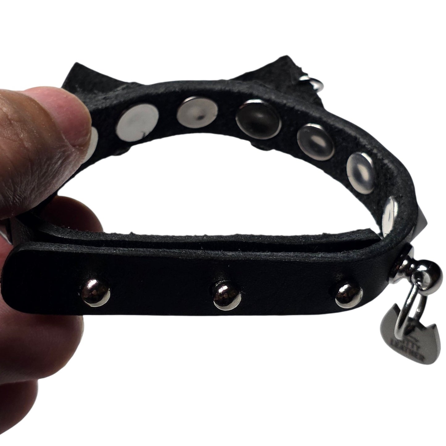 Kitty Ears Leather Bracelet | Handmade Cat Ear Bracelet | Kitty Leather